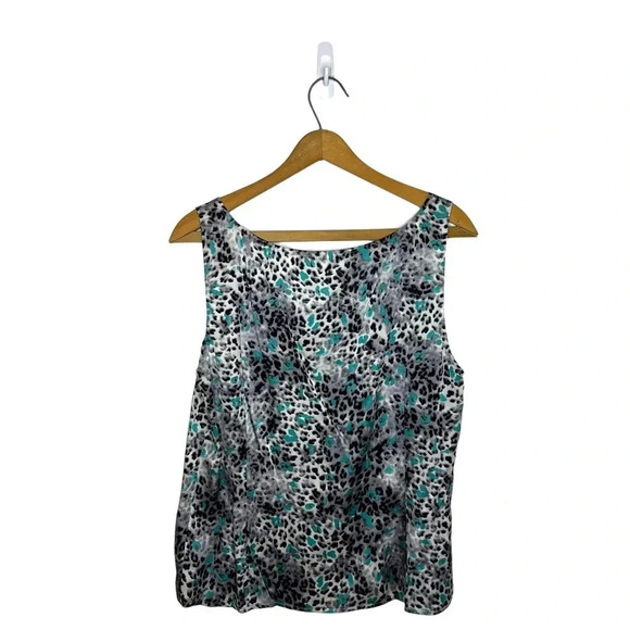 ST. JOHN Silk Leopard Cheetah Animal Print Sleeveless Camisole Tank Top - Picture 5 of 10